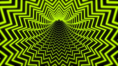 Neon Geometric Vortex Tunnel Glowing Background