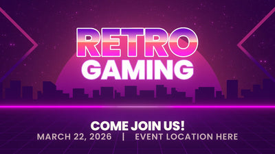 Arcade Game Retro Event Synthwave City Title Intro