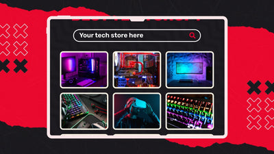 Computer Gaming Neon Tech Store Technology Tablet Scroll Intro