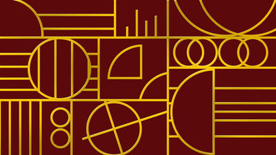 Elegant Gold Border Outline Mosaic Grid Looping Background 03