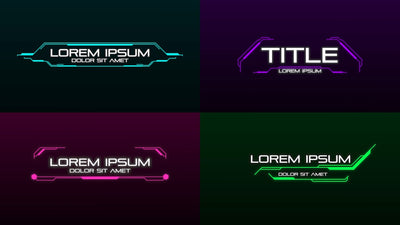 HUD Sci-Fi Futuristic Animated Title Emblem Neon Light 01