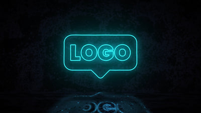 Clean Neon Sign on Wall Logo Reveal