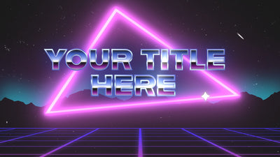 Retro Grid Mountain Old School Synthwave Gradient Title Intro