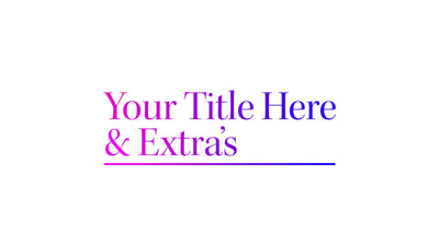 New Article Animated Title Head Intro
