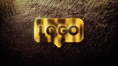 Golden Icon Shine Grunge Wall Light Outline Logo Reveal