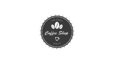 Grey Coffee Bean Barista Bar Clean Animated Emblem Title Card