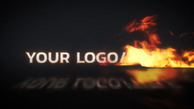 Fire Flame Collapsing Logo Text Reveal Intro