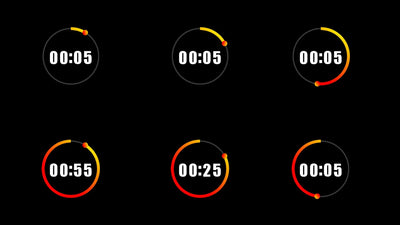 Clean Stopwatch Dot Gradient Counter 60 30 10 Seconds Pack