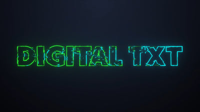 Digital Glitch Glow Outline Neon Title Intro Grunge