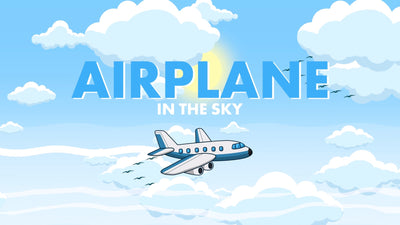 CGStockFlyingAirplaneCloudsAnimatedPostcard
