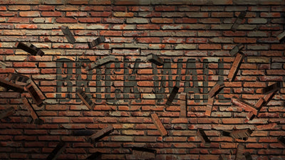Brick Wall Breaking Open Text Reveal Title Intro
