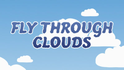 Blocky Cartoon Clouds Fly Up Text Reveal Title Intro