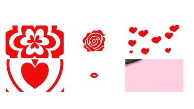 Romantic Love Couple Red Passion Kiss Hand Drawn Transitions Bundle