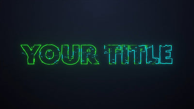 Digital Glitch Glow Outline Neon Title Intro Grunge