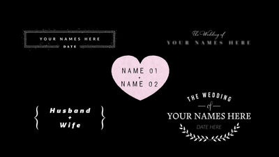 Wedding Particles Unique Clean Couple Names Animation Pack