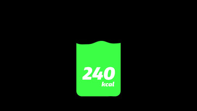 Kcal Animated Counter Infographic Filling Shape Amount Total